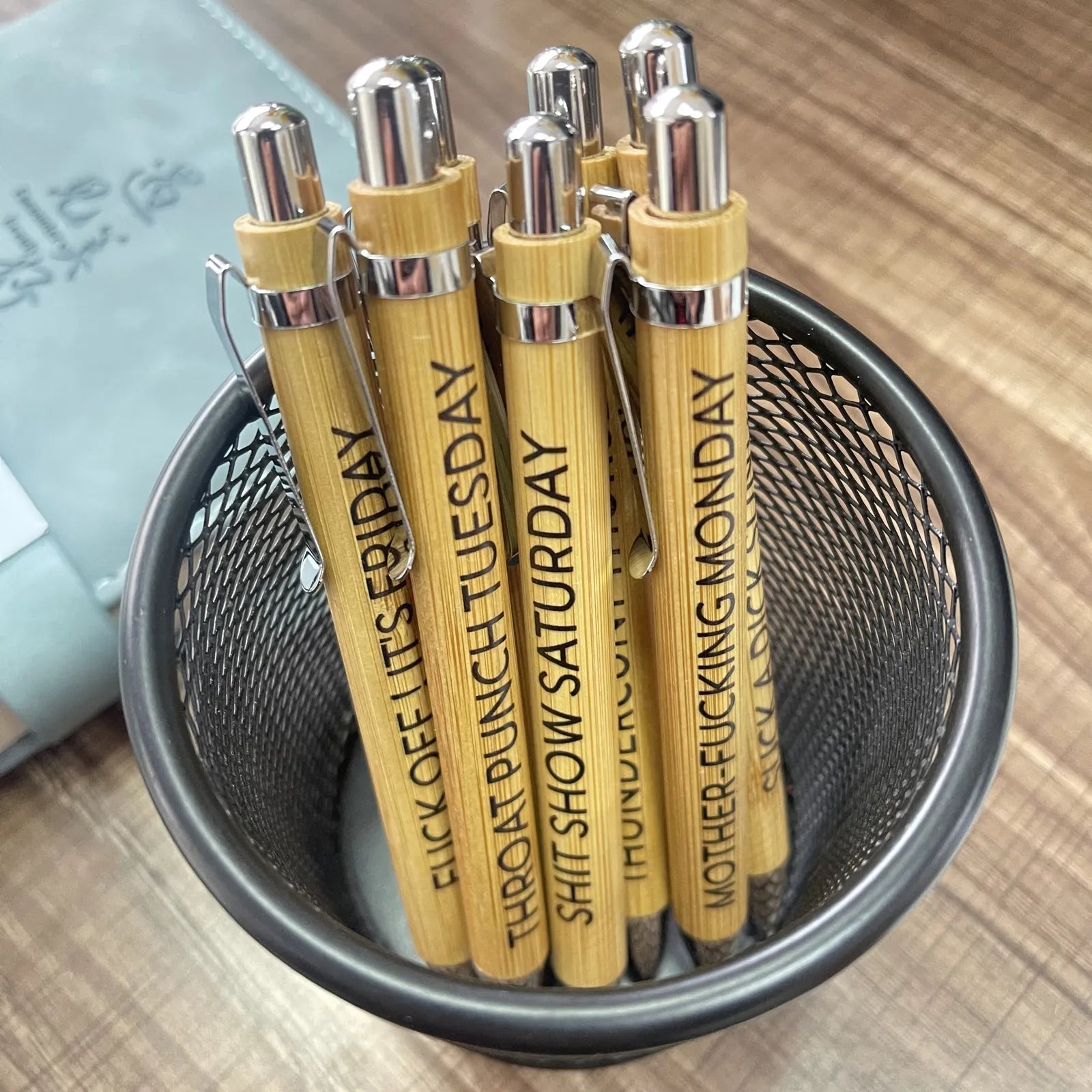 Ultimate Set of Engraved Pens for Sarcastic Souls（Set of 7 Pcs）