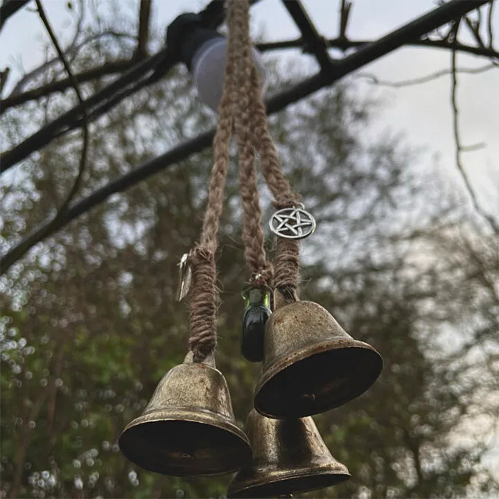 Bronze Witches Bells, Door Protection Charm, Wicca Decor